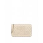 Love Moschino Embroidery Logo Quilted Evening Bag Woman White Size U It - (one Size Us)