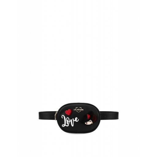 Love Moschino Waist Bag With Charming Doll Woman Black Size U It - (one Size Us)