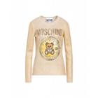 Moschino Teddy Bear Wool And Angora Pullover Woman Gold Size 40 It - (6 Us)
