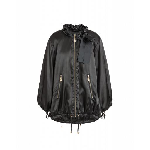 Boutique Moschino Over Jacket With Chain And Bow Woman Black Size 40 It - (6 Us)