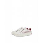 Love Moschino Nappa Calfskin Sneakers With Logo Woman White Size 35