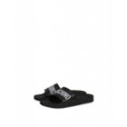 Moschino Pvc Sandal Slide With Logo Woman Black Size 37 It - (7 Us)