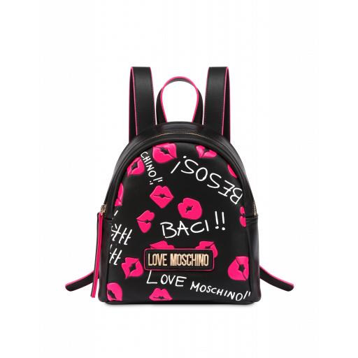 Love Moschino Baci Baci Small Backpack Woman Black Size U It - (one Size Us)