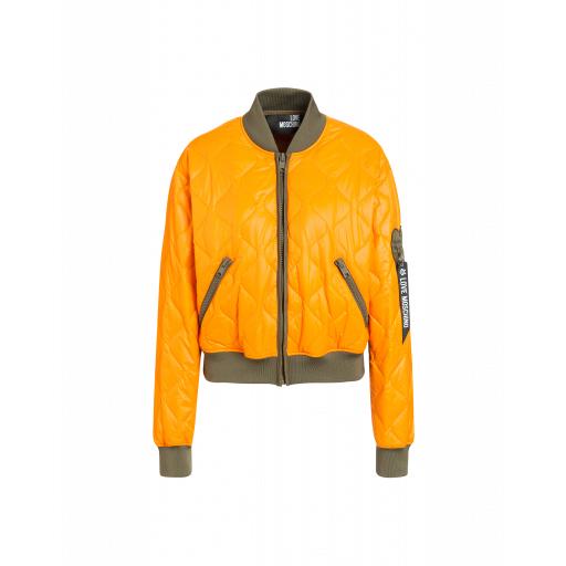 Love Moschino Quilted Nylon Bomber Woman Orange Size 38 It - (4 Us)