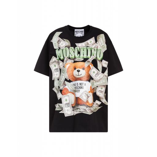 Moschino Dollar Teddy Bear Jersey T-shirt Woman Black Size Xxs It
