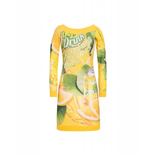 Moschino Packaging Wool Dress Woman Yellow Size 38 It - (4 Us)
