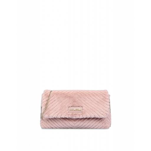 Love Moschino Quilted Ecofur Evening Bag Woman Pink Size U It - (one Size Us)