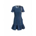 Love Moschino Stretch Denim Dress Woman Blue Size 40 It - (6 Us)