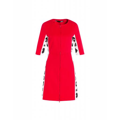Love Moschino Twill Dress With Logo Woman Red Size 38 It - (4 Us)