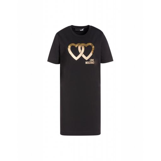 Love Moschino Stretch Fleece Dress Woman Black Size 38 It - (4 Us)