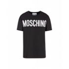 Moschino Cotton T-shirt With Logo Print Man Black Size 44 It - (34 Us)