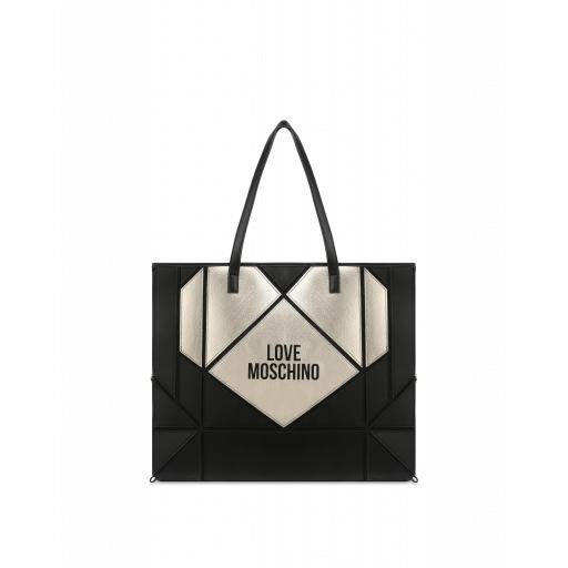Love Moschino Geometric Shopper With Logo Woman Black Size Single Size