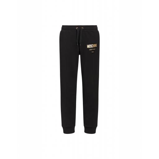 Moschino Fleece Jogging With Logo Man Black Size 46 It - (36 Us)