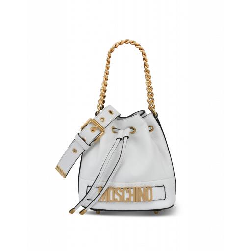 Moschino Bucket Bag With Logo Woman White Size U It - (one Size Us)