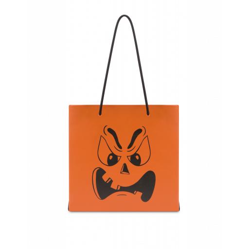 Moschino Pumpkin Face Shopper Woman Orange Size U It - (one Size Us)