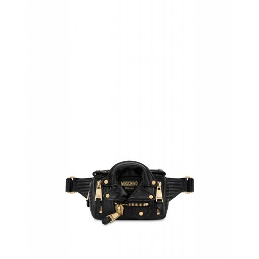 Moschino Biker Nappa Waist Bag Woman Black Size U It - (one Size Us)