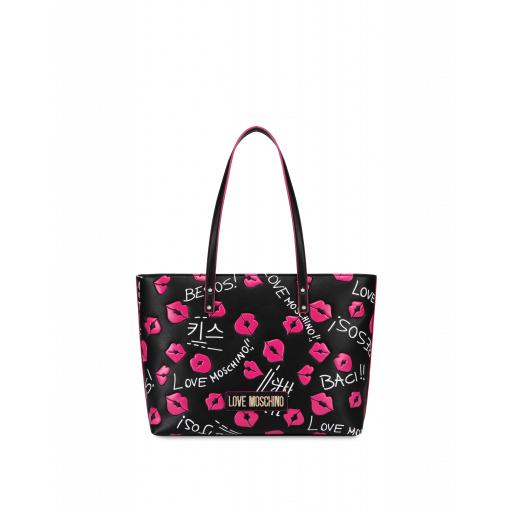 Love Moschino Baci Baci Shopper Woman Black Size Single Size
