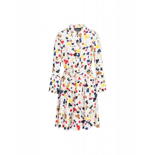 Boutique Moschino Crepe Satin Dress With Flowers Woman White Size 36 It - (2 Us)