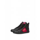 Love Moschino High Sneakers With Heart And Logo Woman Black Size 35 It - (5 Us)