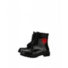 Love Moschino Rain Boots With Heart Woman Black Size 36