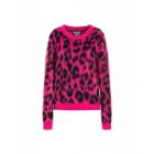 Boutique Moschino Leopard Print Mohair Pullover Woman Pink Size 38 It - (4 Us)