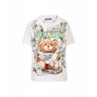 Moschino Dollar Teddy Bear Jersey T-shirt Woman White Size 40 It - (6 Us)