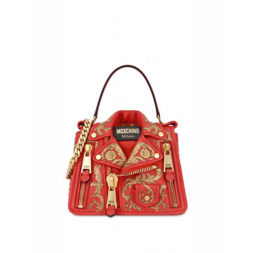 Moschino Biker Bag With Ornamental Print Woman Red Size U It - (one Size Us)
