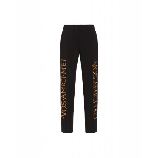 Moschino Roman Embroidery Trousers Woman Black Size 38 It - (4 Us)