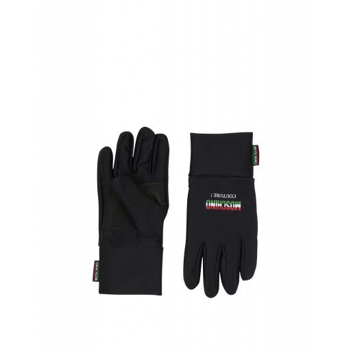 Moschino Nylon Gloves With Italian Logo Man Black Size Single Size