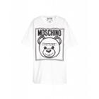 Moschino Teddy Label Jersey T-shirt Woman White Size L It