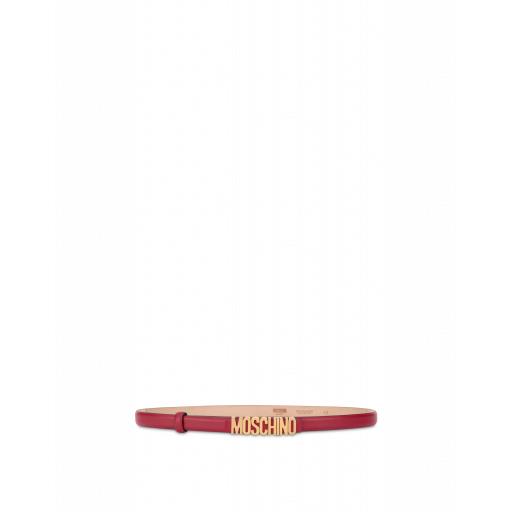 Moschino Belt With Mini Lettering Logo Woman Red Size 48 It - (14 Us)