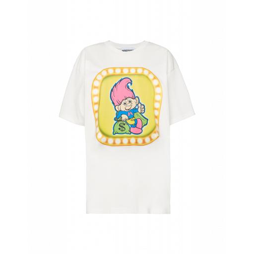 Moschino Trolls Jersey T-shirt Woman White Size 40 It - (6 Us)