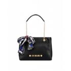 Love Moschino Shoulder Bag With Foulard Woman Black Size U It - (one Size Us)