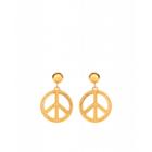 Moschino Peace Sign Earrings Woman Gold Size U It - (one Size Us)