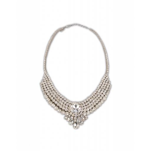 Moschino Necklace With Crystals Woman Silver Size U It - (one Size Us)