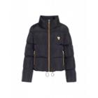Love Moschino Nylon Down Jacket With Heart Woman Black Size 38 It - (4 Us)