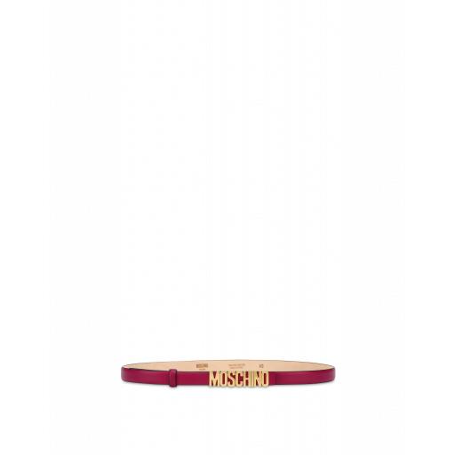 Moschino Belt With Mini Lettering Logo Woman Purple Size 46 It - (12 Us)