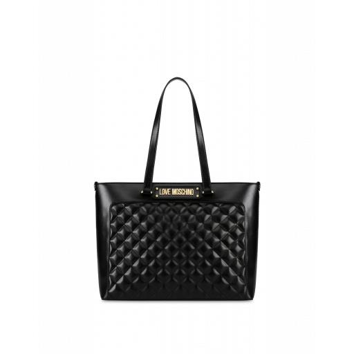 Love Moschino Quilted Shopper With Logo Woman Black Size Single Size