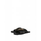 Moschino Crossed Sandals With Lettering Logo Man Black Size 42