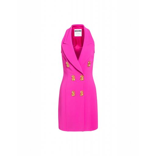 Moschino Dollar Studs Cady Dress Woman Pink Size 42 It - (8 Us)