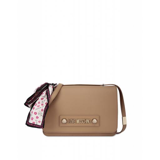 Love Moschino Baci Baci Shoulder Bag With Foulard Woman Brown Size U It - (one Size Us)