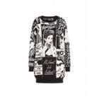 Boutique Moschino Dress With Newspaper Inlay Woman White Size S It