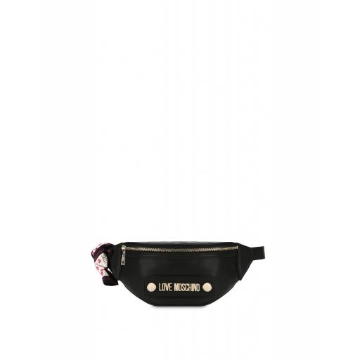 Love Moschino Baci Baci Waist Bag With Foulard Woman Black Size U It - (one Size Us)
