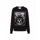 Moschino Wool Cardigan With Teddy Label Woman Black Size L It