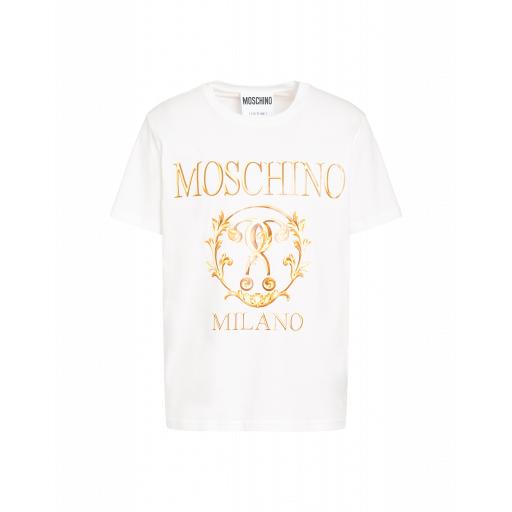 Moschino Roman Double Question Mark Jersey T-shirt Man White Size 48 It - (38 Us)