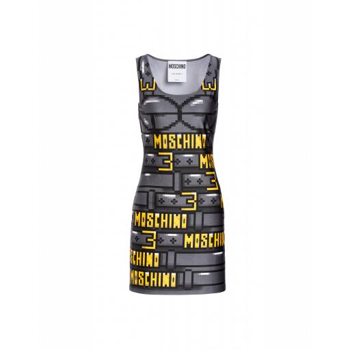 Moschino Lycra Dress Pixel Capsule Woman Grey Size 36 It - (2 Us)