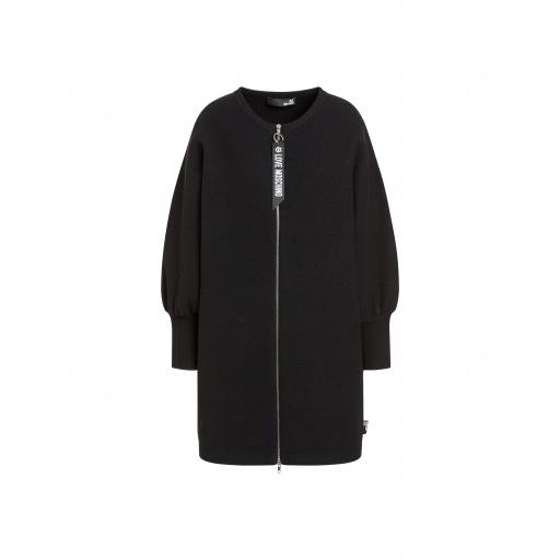 Love Moschino Boiled Wool Jacket Woman Black Size 40 It - (6 Us)