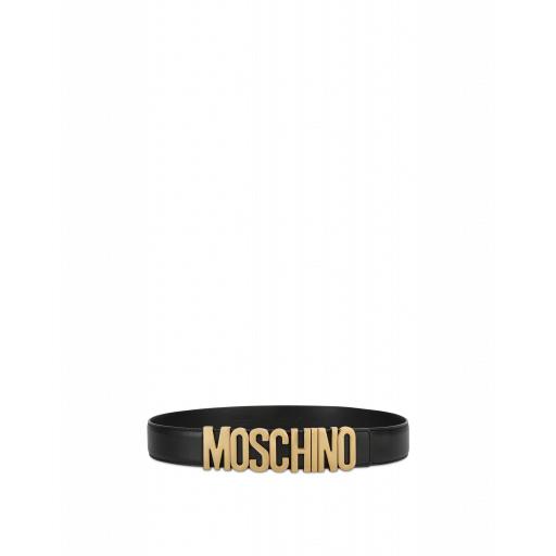 Moschino Belt In Leather With Logo Woman Black Size 42 It - (8 Us)