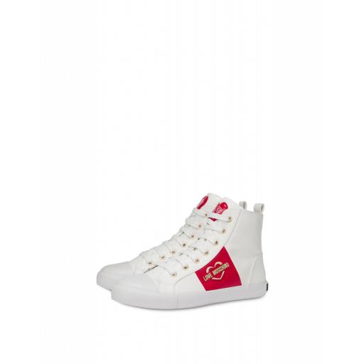 Love Moschino High Sneakers With Heart And Logo Woman White Size 41 It - (11 Us)