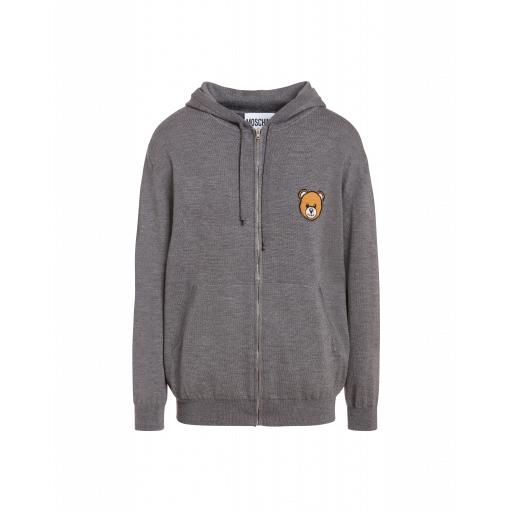 Moschino Moschino Teddy Bear Wool Cardigan Man Grey Size 44 It - (34 Us)